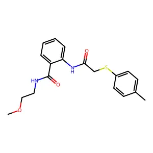 N-(2-methoxyethyl)-2-[[2-(4-methylphenyl)sulfanylacetyl]amino]benzamide structure
