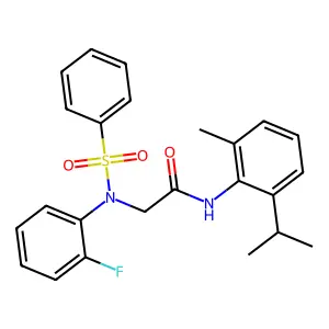 2-[N-(benzenesulfonyl)-2-fluoroanilino]-N-(2-methyl-6-propan-2-ylphenyl)acetamide structure