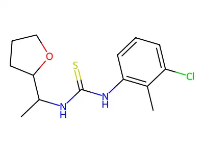 1-(3-Chloro-2-methylphenyl)-3-[1-(oxolan-2-yl)ethyl]thiourea structure