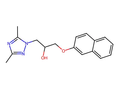 1-(3,5-dimethyl-1H-1,2,4-triazol-1-yl)-3-(naphthalen-2-yloxy)propan-2-ol structure
