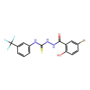 1-[(5-Bromo-2-hydroxybenzoyl)amino]-3-[3-(trifluoromethyl)phenyl]thiourea structure