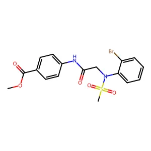 methyl 4-{[N-(2-bromophenyl)-N-(methylsulfonyl)glycyl]amino}benzoate structure