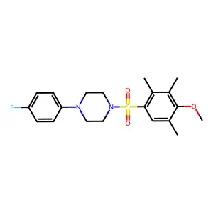 1-(4-Fluorophenyl)-4-(4-methoxy-2,3,5-trimethylphenyl)sulfonylpiperazine structure