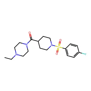 (4-Ethylpiperazin-1-yl)-[1-(4-fluorophenyl)sulfonylpiperidin-4-yl]methanone structure