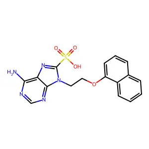 6-Amino-9-(2-naphthalen-1-yloxyethyl)purine-8-sulfonic acid structure
