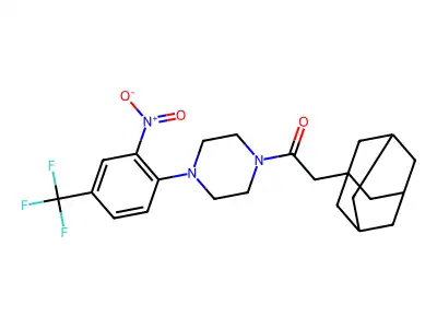 2-(1-Adamantyl)-1-[4-[2-nitro-4-(trifluoromethyl)phenyl]piperazin-1-yl]ethanone structure