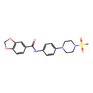 N-[4-(4-methylsulfonylpiperazin-1-yl)phenyl]-1,3-benzodioxole-5-carboxamide structure