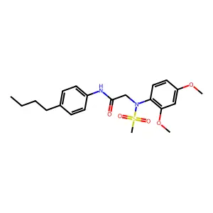 N-(4-butylphenyl)-2-(2,4-dimethoxy-N-methylsulfonylanilino)acetamide structure