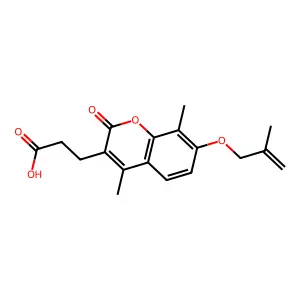 3-{4,8-dimethyl-7-[(2-methylallyl)oxy]-2-oxo-2H-chromen-3-yl}propanoic acid structure