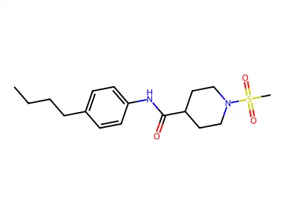 N-(4-butylphenyl)-1-(methylsulfonyl)-4-piperidinecarboxamide structure