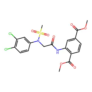 dimethyl 2-(2-(N-(3,4-dichlorophenyl)methylsulfonamido)acetamido)terephthalate structure