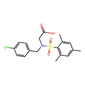 N-(4-chlorobenzyl)-N-[(2,4,6-trimethylphenyl)sulfonyl]glycine structure