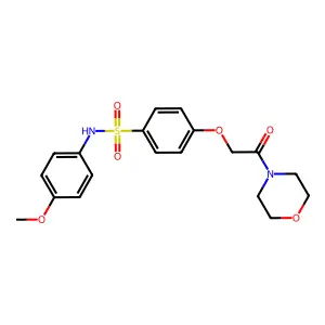 N-(4-methoxyphenyl)-4-(2-morpholin-4-yl-2-oxoethoxy)benzenesulfonamide structure