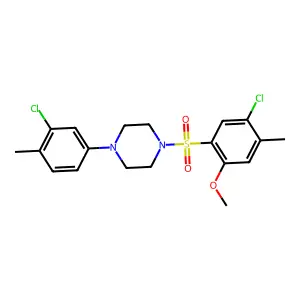 1-(5-chloro-2-methoxy-4-methylbenzenesulfonyl)-4-(3-chloro-4-methylphenyl)piperazine structure