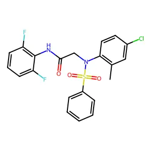 2-[N-(benzenesulfonyl)-4-chloro-2-methylanilino]-N-(2,6-difluorophenyl)acetamide structure