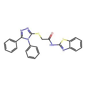 N-(1,3-benzothiazol-2-yl)-2-[(4,5-diphenyl-1,2,4-triazol-3-yl)sulfanyl]acetamide structure