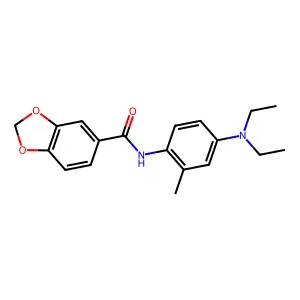 N-[4-(diethylamino)-2-methylphenyl]-1,3-benzodioxole-5-carboxamide structure