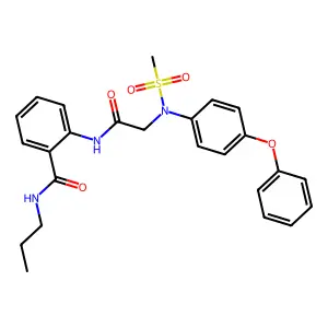 2-[[2-(N-methylsulfonyl-4-phenoxyanilino)acetyl]amino]-N-propylbenzamide structure