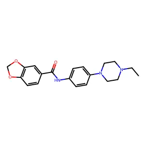 N-[4-(4-ethylpiperazin-1-yl)phenyl]-1,3-benzodioxole-5-carboxamide structure