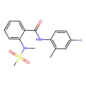 N-(4-iodo-2-methylphenyl)-2-[methyl(methylsulfonyl)amino]benzamide structure