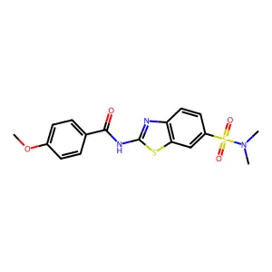 N-[6-(dimethylsulfamoyl)-1,3-benzothiazol-2-yl]-4-methoxybenzamide structure