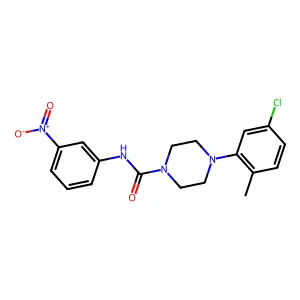 4-(5-chloro-2-methylphenyl)-N-(3-nitrophenyl)piperazine-1-carboxamide structure