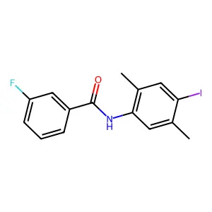 3-fluoro-N-(4-iodo-2,5-dimethylphenyl)benzamide structure