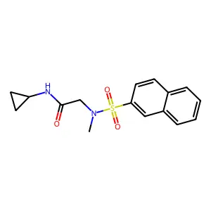 N-cyclopropyl-2-[methyl(naphthalen-2-ylsulfonyl)amino]acetamide structure