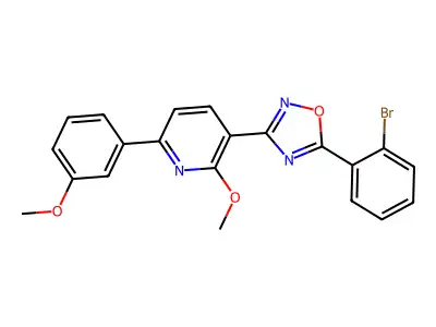 3-[5-(2-Bromophenyl)-1,2,4-oxadiazol-3-yl]-2-methoxy-6-(3-methoxyphenyl)pyridine structure