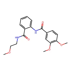 3,4-dimethoxy-N-[2-(2-methoxyethylcarbamoyl)phenyl]benzamide structure