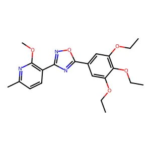 2-Methoxy-6-methyl-3-[5-(3,4,5-triethoxyphenyl)-1,2,4-oxadiazol-3-yl]pyridine structure