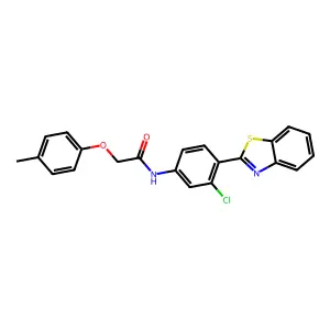 N-[4-(1,3-benzothiazol-2-yl)-3-chlorophenyl]-2-(4-methylphenoxy)acetamide structure
