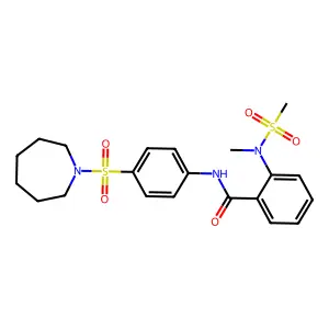 N-[4-(azepan-1-ylsulfonyl)phenyl]-2-[methyl(methylsulfonyl)amino]benzamide structure