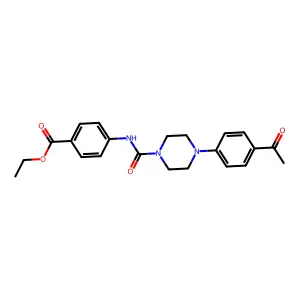 Ethyl 4-{[4-(4-acetylphenyl)piperazinyl]carbonylamino}benzoate structure