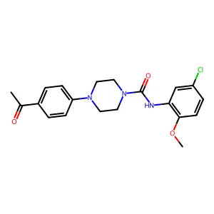 4-(4-acetylphenyl)-N-(5-chloro-2-methoxyphenyl)piperazine-1-carboxamide structure
