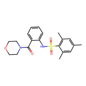 2,4,6-trimethyl-N-[2-(morpholine-4-carbonyl)phenyl]benzenesulfonamide structure