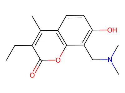 8-[(dimethylamino)methyl]-3-ethyl-7-hydroxy-4-methyl-2H-chromen-2-one structure