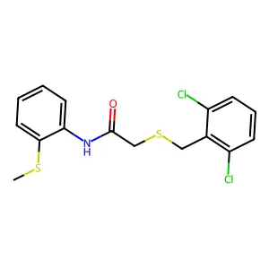 2-[(2,6-dichlorophenyl)methylsulfanyl]-N-(2-methylsulfanylphenyl)acetamide structure