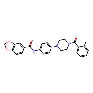 N-[4-[4-(2-methylbenzoyl)piperazin-1-yl]phenyl]-1,3-benzodioxole-5-carboxamide structure