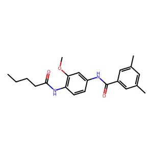 N-[3-methoxy-4-(pentanoylamino)phenyl]-3,5-dimethylbenzamide structure