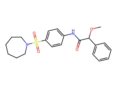 N-[4-(azepan-1-ylsulfonyl)phenyl]-2-methoxy-2-phenylacetamide structure