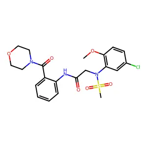 2-(5-chloro-2-methoxy-N-methylsulfonylanilino)-N-[2-(morpholine-4-carbonyl)phenyl]acetamide structure