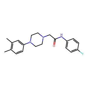 2-[4-(3,4-dimethylphenyl)piperazin-1-yl]-N-(4-fluorophenyl)acetamide structure