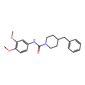 4-benzyl-N-(3,4-dimethoxyphenyl)piperidine-1-carboxamide structure