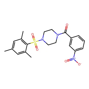 1-(3-Nitrobenzoyl)-4-(2,4,6-trimethylbenzenesulfonyl)piperazine structure