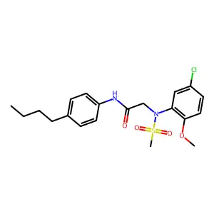 N-(4-butylphenyl)-2-(5-chloro-2-methoxy-N-methylsulfonylanilino)acetamide structure