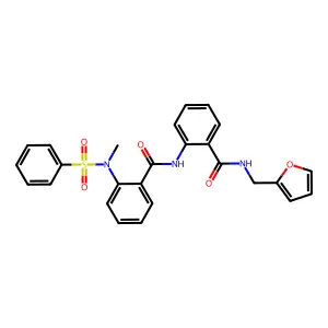 2-[[2-[benzenesulfonyl(methyl)amino]benzoyl]amino]-N-(furan-2-ylmethyl)benzamide structure