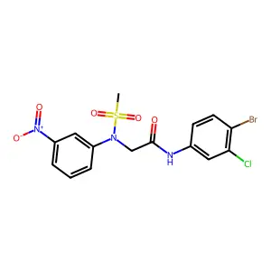 N-(4-bromo-3-chlorophenyl)-2-(N-methylsulfonyl-3-nitroanilino)acetamide structure