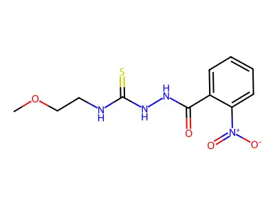 1-(2-Methoxyethyl)-3-[(2-nitrobenzoyl)amino]thiourea structure
