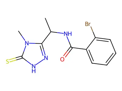 2-bromo-N-[1-(4-methyl-5-sulfanyl-4H-1,2,4-triazol-3-yl)ethyl]benzamide structure